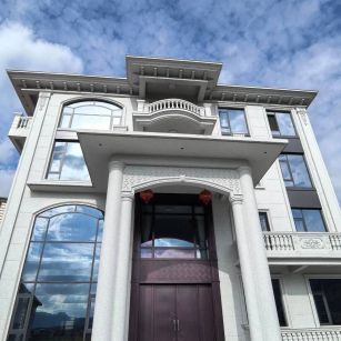 抚州白麻别墅外墙干挂石材效果示例