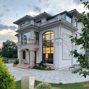 抚州 白麻花岗岩私人别墅干挂石材豪华定制