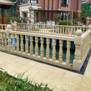 抚州黄金麻花岗岩石材栏杆，扶手，将军柱，花瓶柱