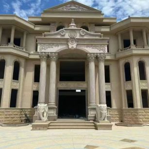 抚州 黄金麻别墅外墙干挂，大柱，大象，蘑菇石，雕花板