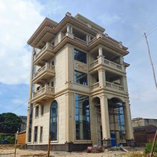 抚州 黄金麻花岗岩石材别墅外墙干挂搭配（雕花栏杆花瓶柱门楼罗马柱）