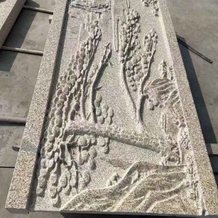 抚州 黄金麻雕刻板浮雕迎客松