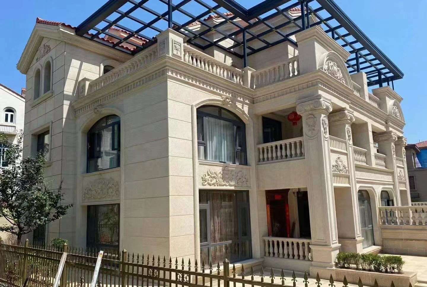 抚州 黄金麻花岗岩荔枝面别墅外墙干挂