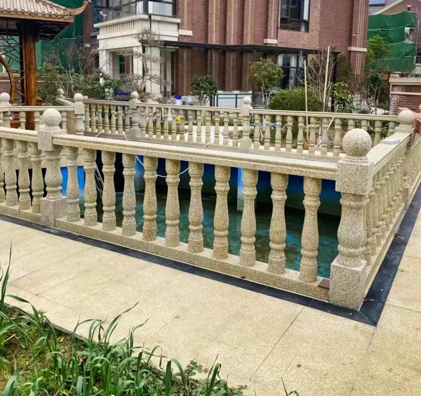 抚州黄金麻花岗岩石材栏杆，扶手，将军柱，花瓶柱